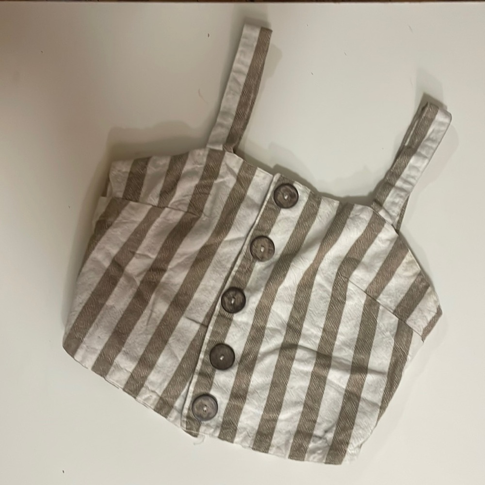 Light brown and white RD style crop top size xs